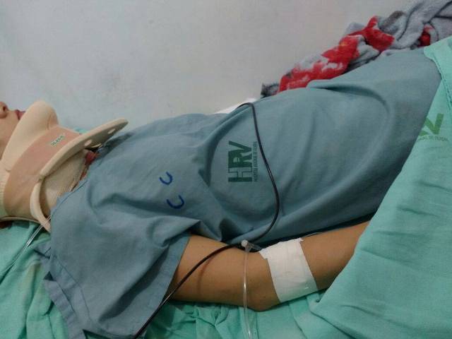 Mulher dá entrada em estado grave em hospital após ter pescoço atingido por linha com cerol