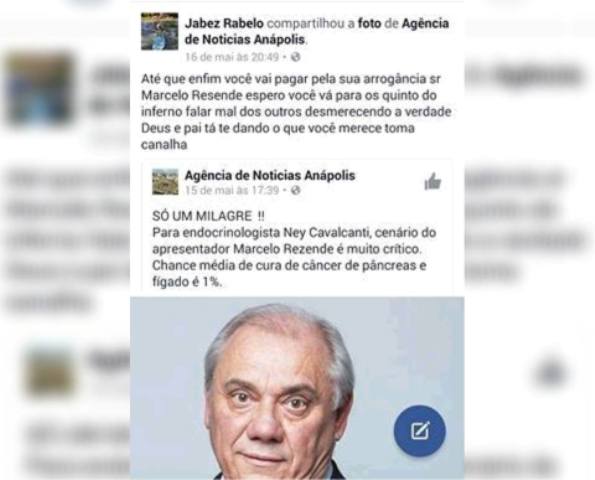 No Facebook, ex-deputado de RO deseja que apresentador com câncer “vá para o quinto dos infernos”