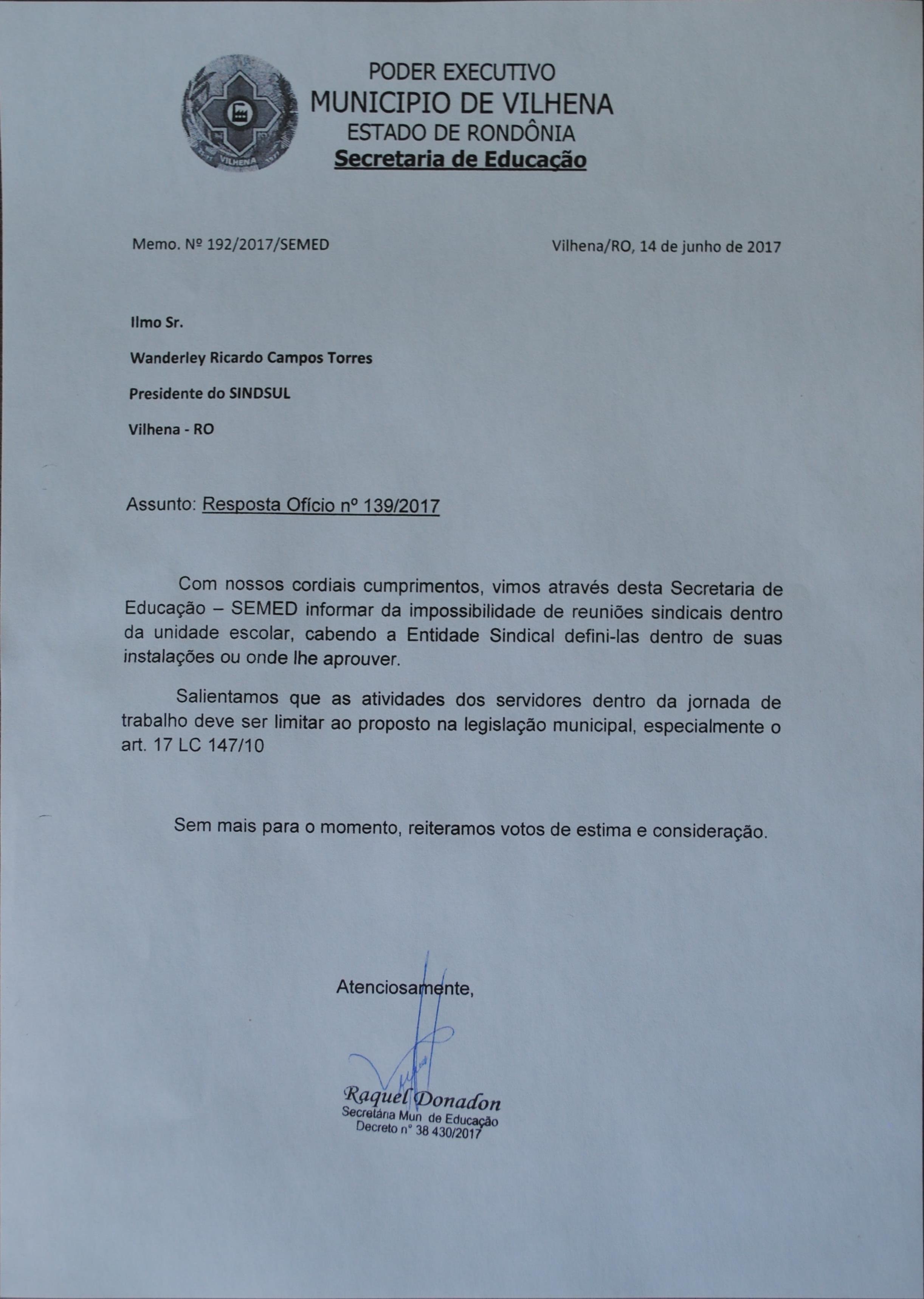 Sindicato se revolta e emite nota chamando de “ditadora” a secretária de Educação de Vilhena