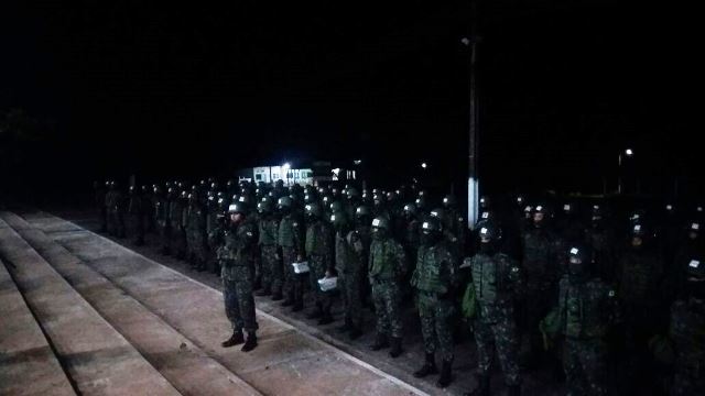 A pedido do Governo de RO, homens do Exército realizam varredura em presídio de Vilhena