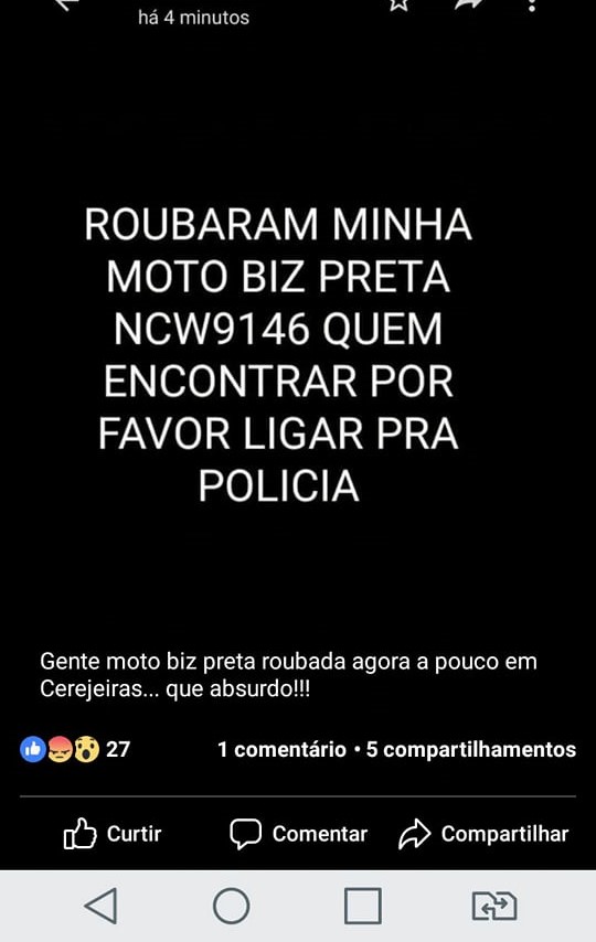 Onda de roubos de motos atinge Cerejeiras e região; polícia afirma que bandidos fazem “encomendas”