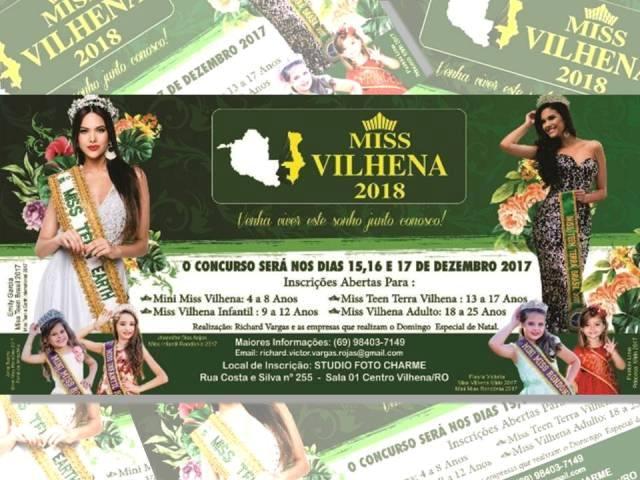 Concurso Miss Vilhena voltará a ser realizado em Vilhena este ano; inscrições já estão abertas 
