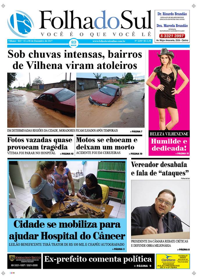 Viatura atolada e impedida de atender ocorrência confirma caos mostrado pela FOLHA DO SUL nas ruas Vilhena