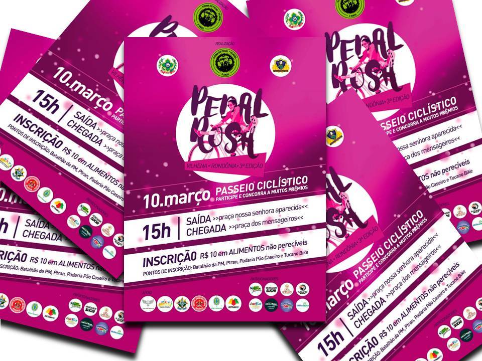 Projeto de iniciativa da Polícia Militar de Vilhena, Pedal Rosa abre inscrições para a 3ª edição 