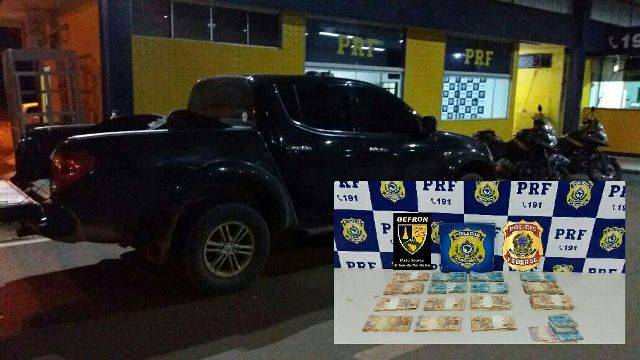 Dois homens são presos em estrada vicinal de Vilhena transportando R$ 52 mil em dinheiro suspeito