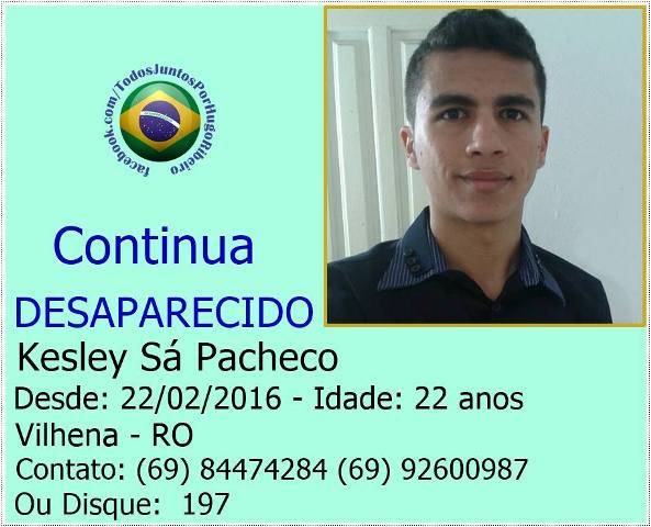 Familiares de universitário que desapareceu em Vilhena há dois anos continuam tentando encontrá-lo