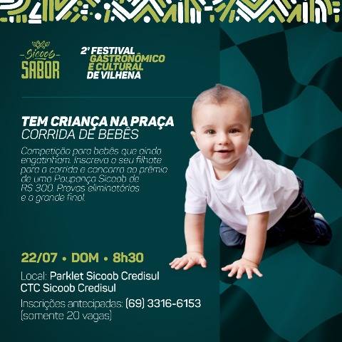"Corrida de Bebês": competição do 2º Sicoob Sabor premiará vencedor com poupança de R$300