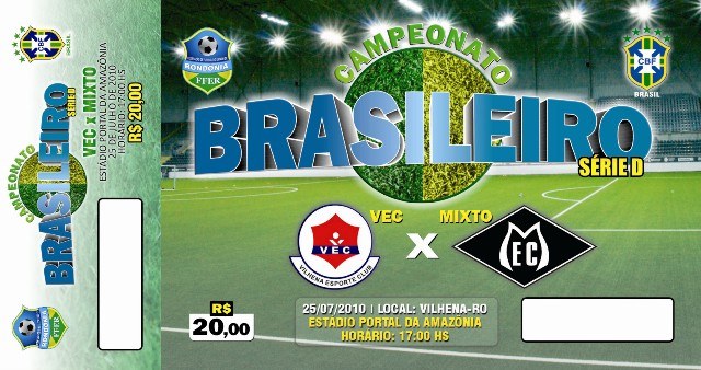 VEC DEFINE PREÇO DE INGRESSOS PARA JOGO CONTRA MIXTO: R$ 20,00