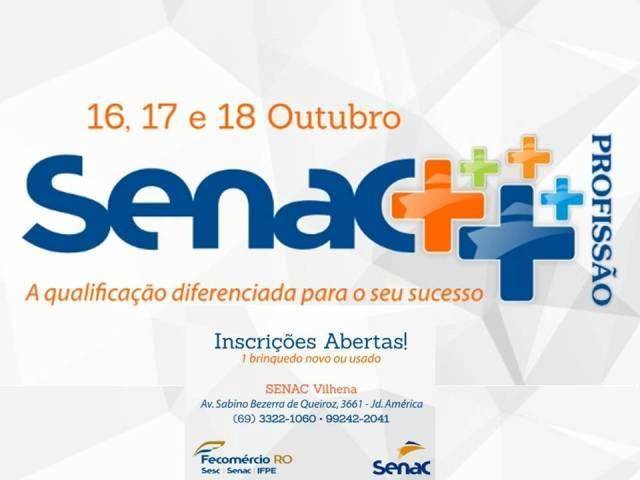 Inscreva-se: com palestras oficinas e workshop “Senac Mais Profissão” começa hoje em Vilhena