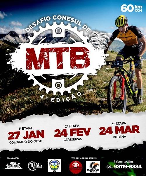 Colorado do Oeste recebe a 1ª Etapa do Desafio Cone Sul de MTB; evento chega a sua 4ª edição em 2019