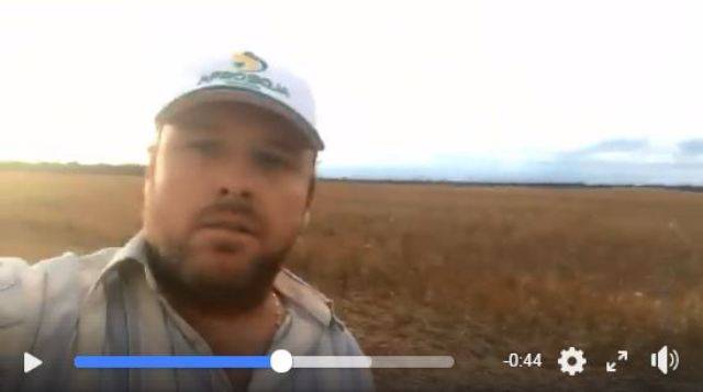 ASSISTA: em vídeo no Facebook, líder ruralista de Vilhena denuncia perdas nas lavouras e pede ajuda a presidente