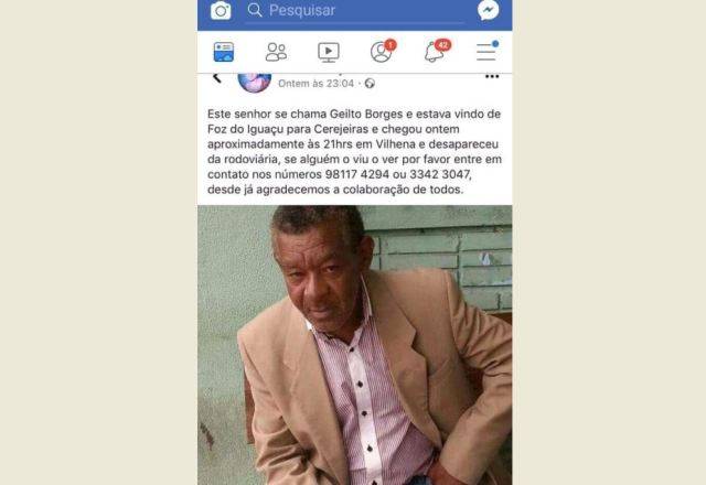 Vindo do Paraná, homem que viajava para Cerejeiras desaparece na rodoviária de Vilhena
