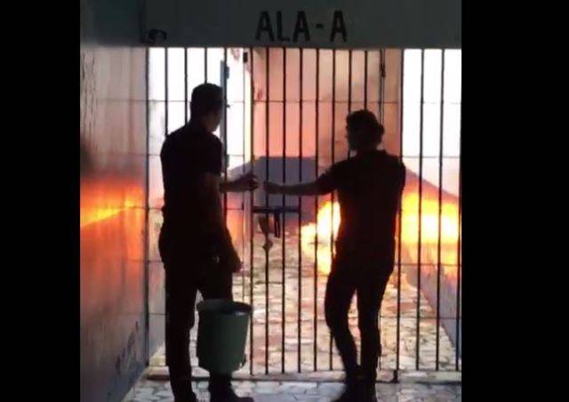 VÍDEO: motim explode no presídio Cone Sul e mulheres ateiam fogo em colchões na Colônia feminina em Vilhena