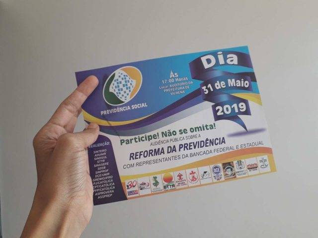 Com presença de deputados estaduais e federais, audiência pública em Vilhena vai discutir Reforma da Previdência