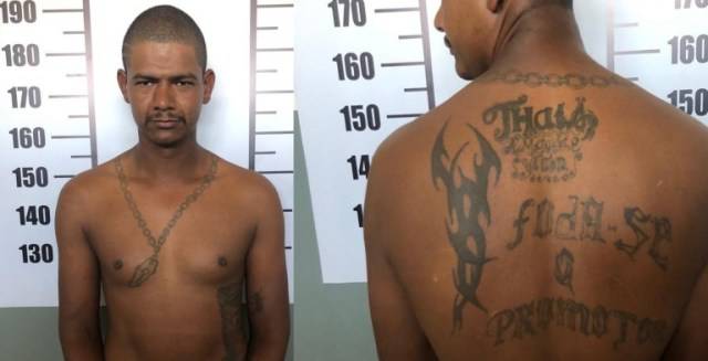 Usando tatuagem “foda-se o promotor”, foragido da cadeia de Cerejeiras é preso em cidade do Mato Grosso