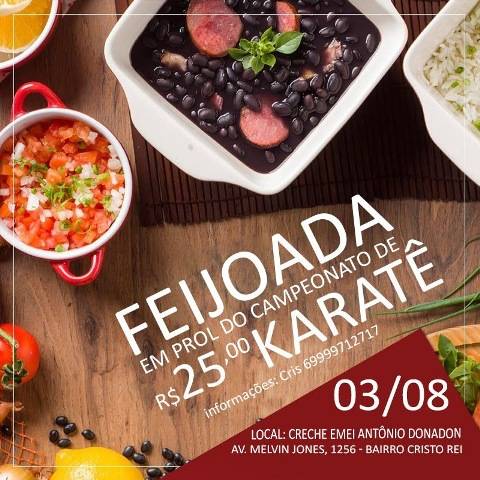 Academia vilhenense promove feijoada em prol de atletas que irão à 2º fase do Campeonato Estadual de Karate