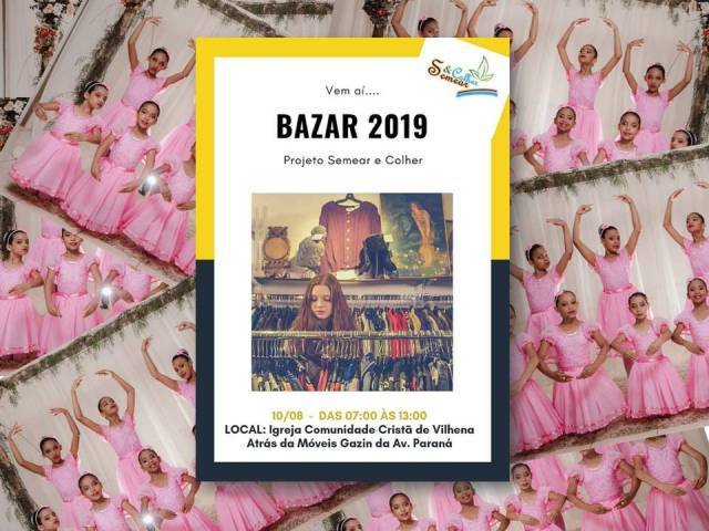 É neste sábado o Bazar Anual do Projeto Semear e Colher que oferece aulas gratuitas de balé à crianças carentes