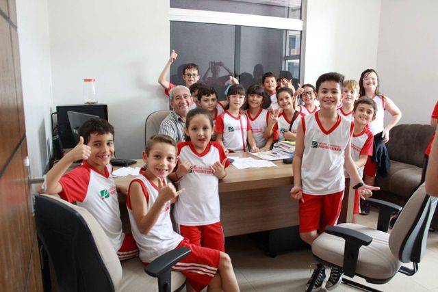 Acompanhados por professoras, alunos do Centro Educacional Presbiteriano de Vilhena visitam FOLHA DO SUL ON LINE