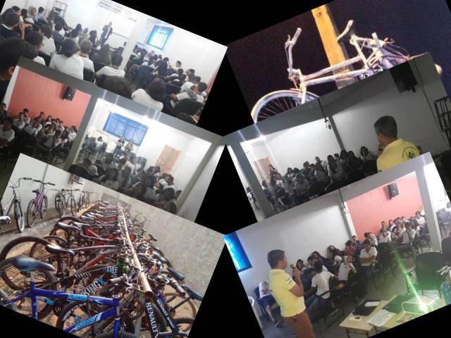 Escola desenvolve projeto de educação no trânsito voltado para os ciclistas; pedalada encerra os trabalhos