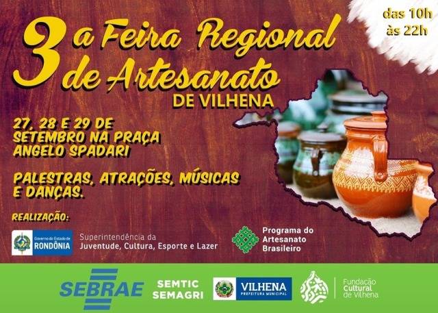 Feira Regional de Artesanato acontece em Vilhena neste fim de semana com quase 70 artesãos