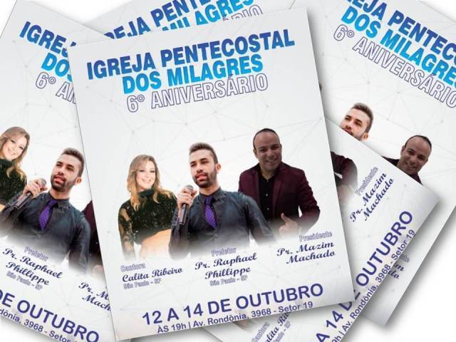 Igreja completa 6 anos de fundação e convida população para comemoração de três dias