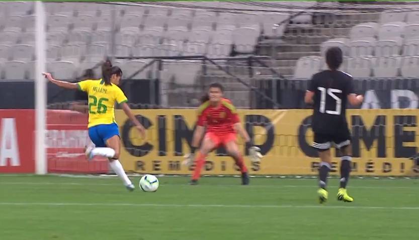 A rondoniense Millene marcou um dos gols da goleada do Brasil sobre o México por 6 a 0