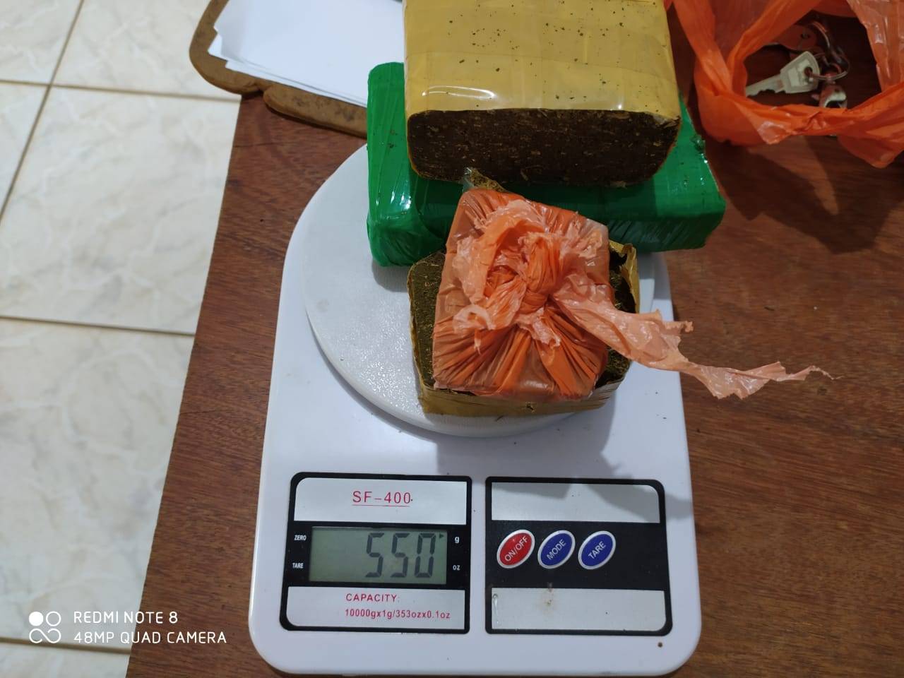 Em ação conjunta da PM, homem é preso em taxi, levando droga de Vilhena para vender em Cabixi