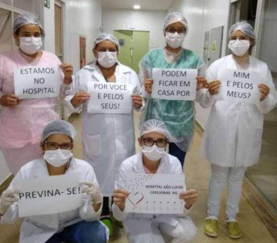 CORONAVÍRUS: profissionais de saúde de Cerejeiras emocionam a população com mensagem criativa nas redes sociais