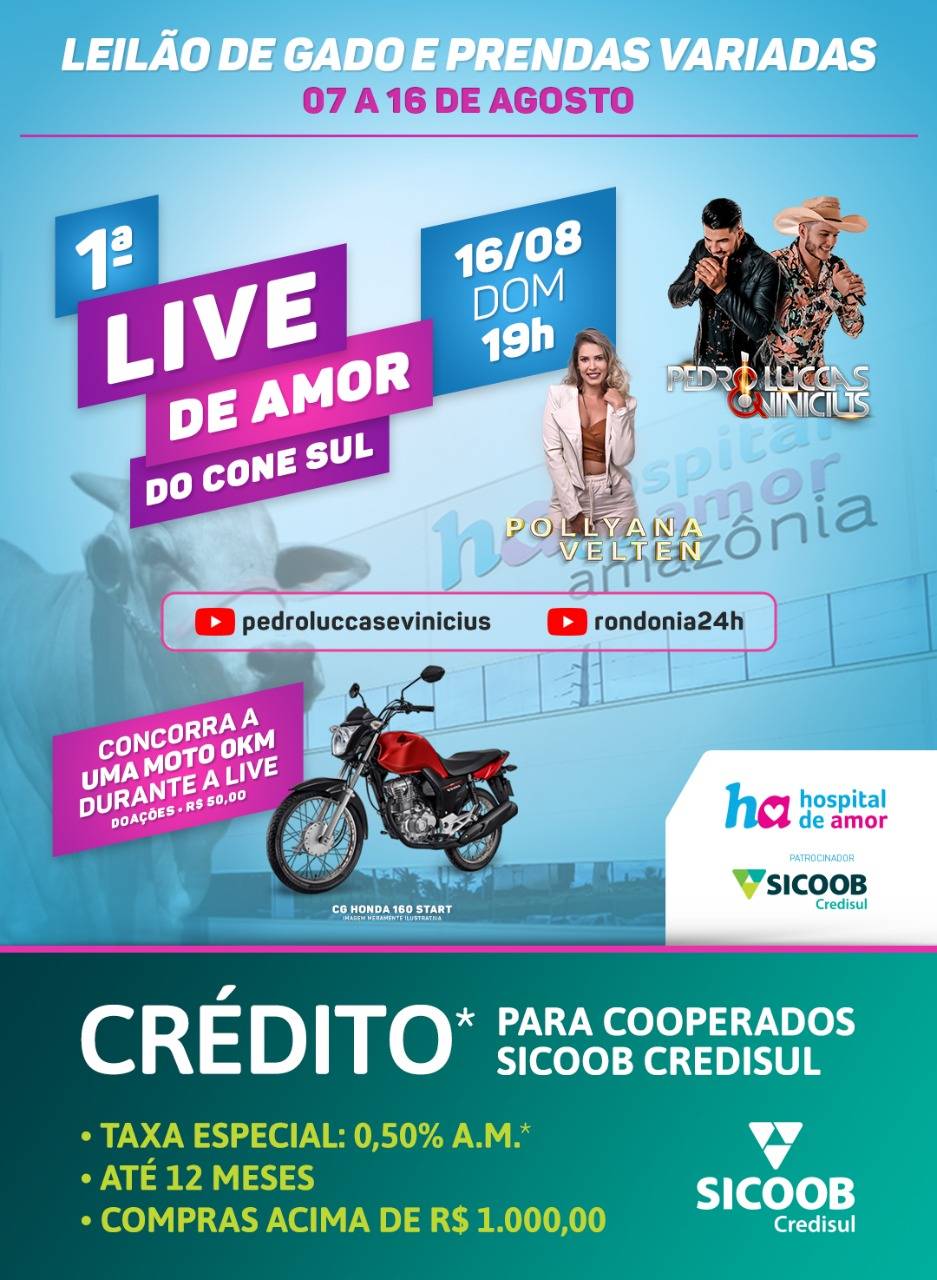 Leilão e live em prol do Hospital do Amor do Cone Sul têm apoio da Sicoob Credisul