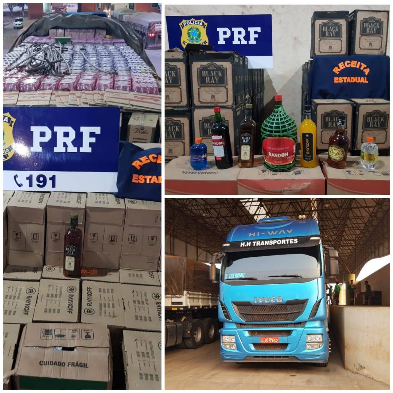 Carregamento de bebidas sem nota fiscal é apreendido pela PRF em Vilhena; produtos iam para a capital