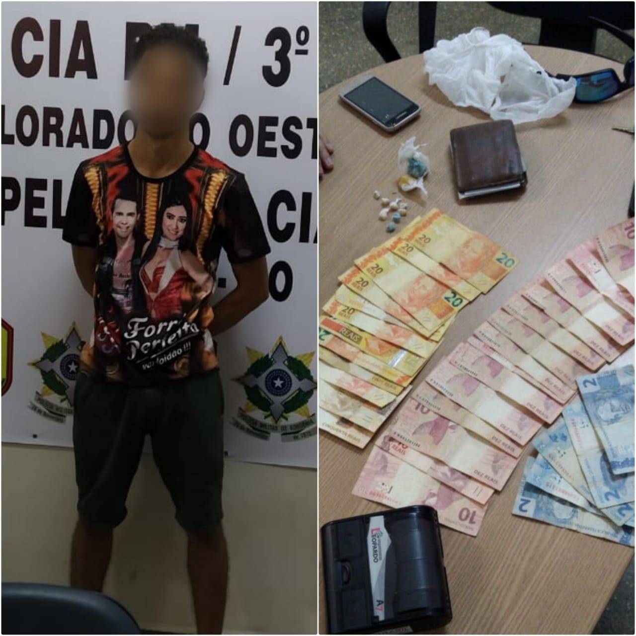 Reincidente no tráfico, jovem de 18 anos é preso em flagrante pela PM de Colorado do Oeste com drogas no carro