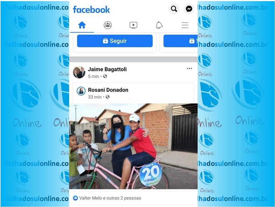Declarando-se “neutro” na disputa em Vilhena, Bagattoli posta foto de Rosani no Facebook e depois apaga