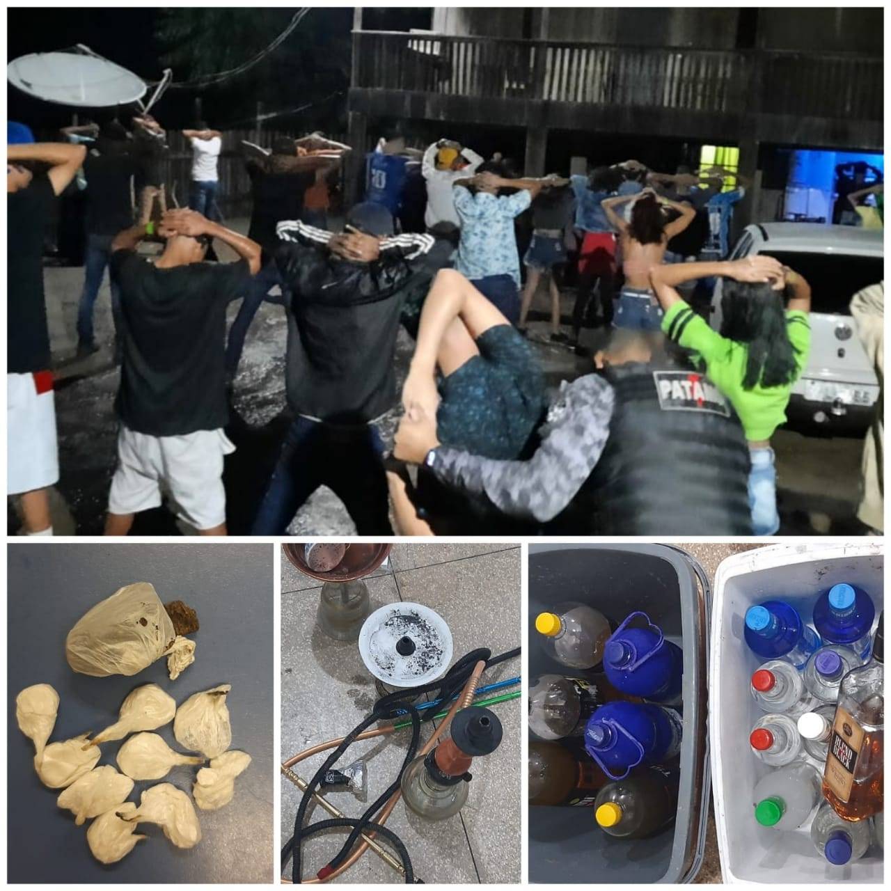 Em festa na zona rural, organizada através do WhatsApp, polícia flagra aglomeração e menores bebendo