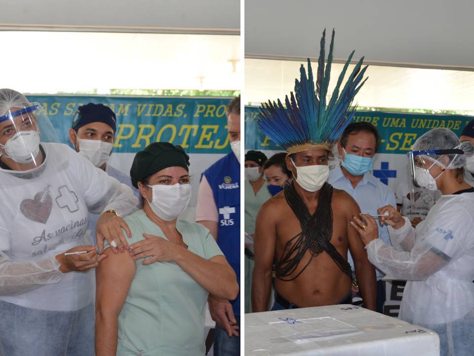 Cacique e profissional de saúde são os primeiros vacinados no Cone Sul; comentários preconceituosos podem complicar internautas