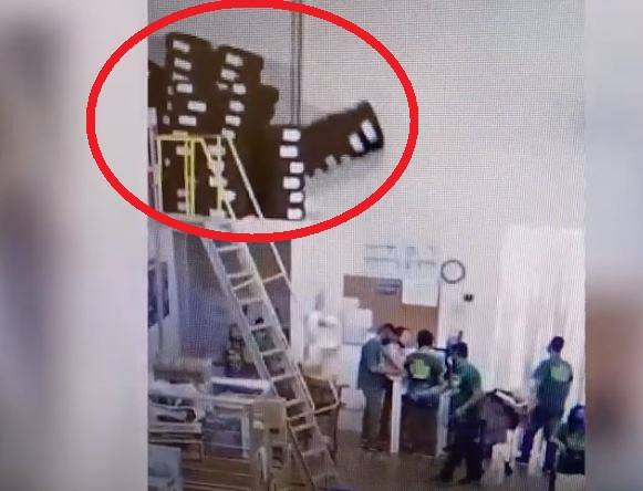 ASSISTA VÍDEO: em cidade de RO, mulher de 27 anos vai parar na UTI após ser atingida por pilha de pneus dento de filial da Havan