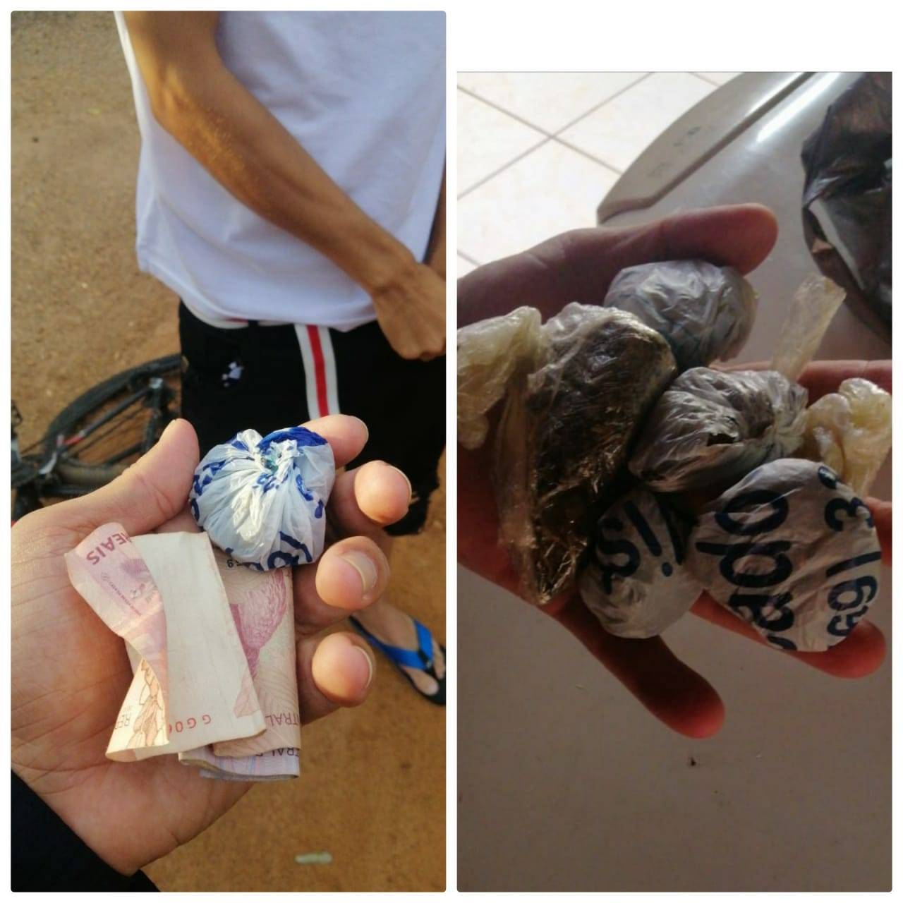 Ao saber que filho estava vendendo drogas, homem esbofeteia rapaz na frente de policiais que o prenderam
