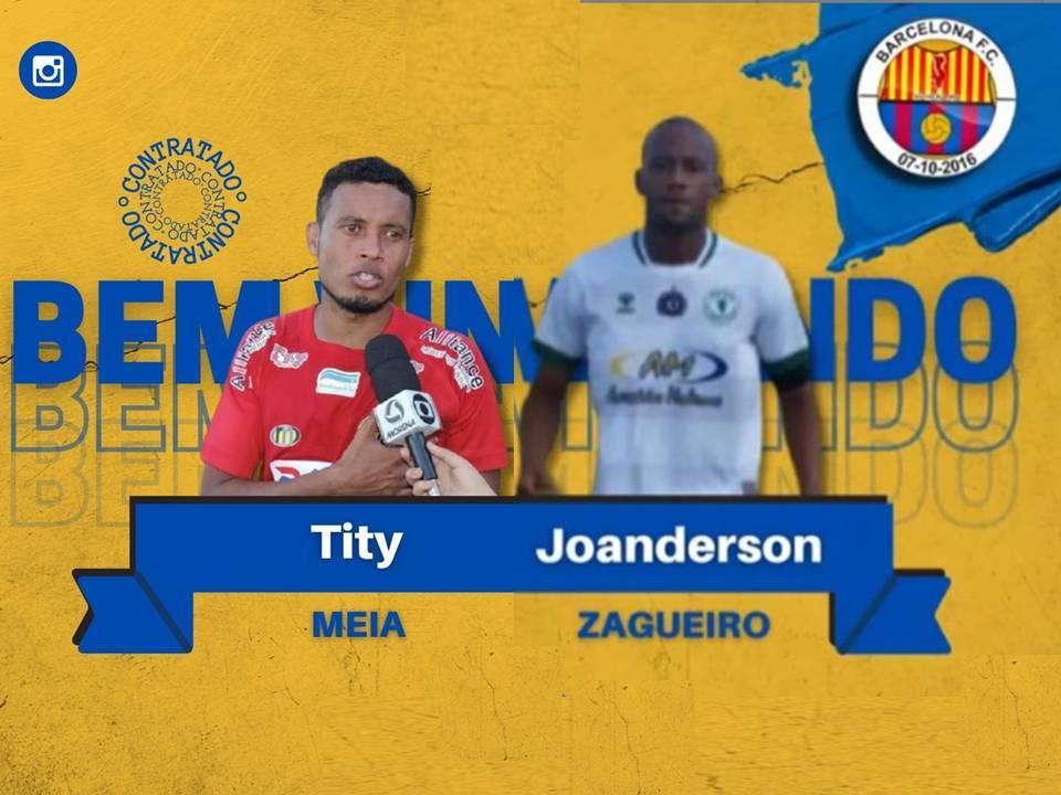 Barcelona anuncia zagueiro que já defendeu o Vilhenense e meia que já atuou pelo Ji-Paraná