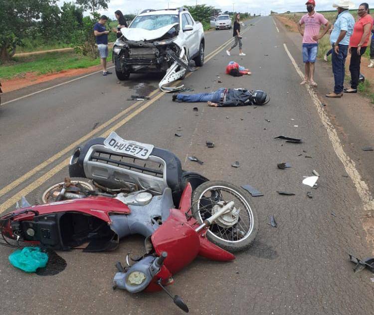 VEJA VÍDEO: acidente grave em rodovia nas proximidades de Corumbiara deixa homem e mulher feridos