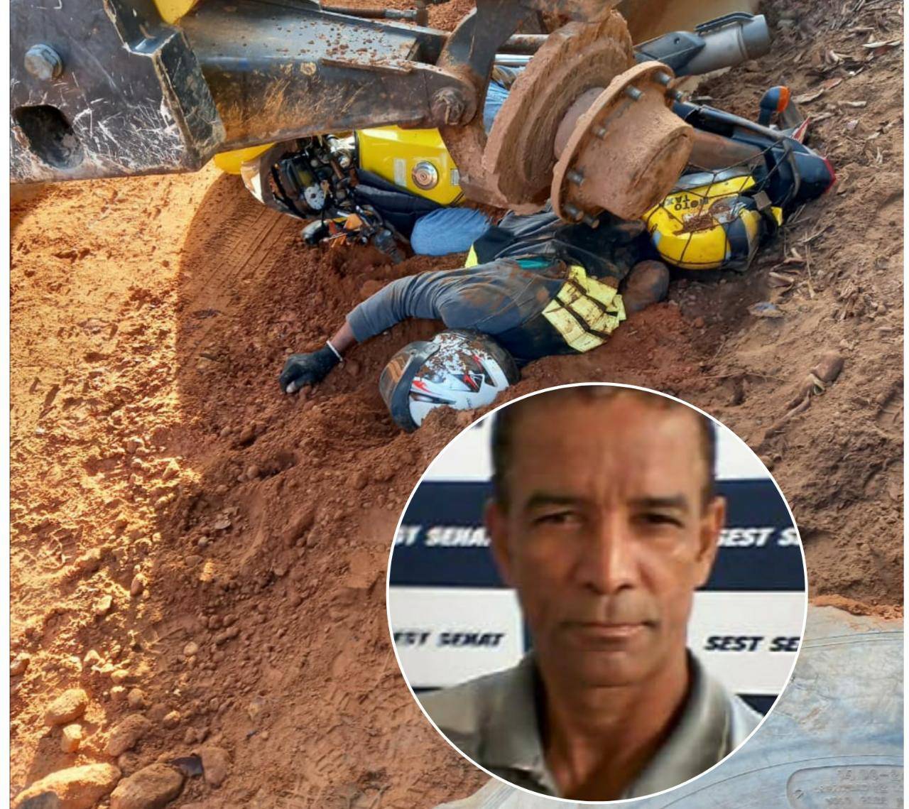 VEJA VÍDEO: mototaxista de 61 anos morre após atingir patrola da prefeitura na zona rural de Vilhena