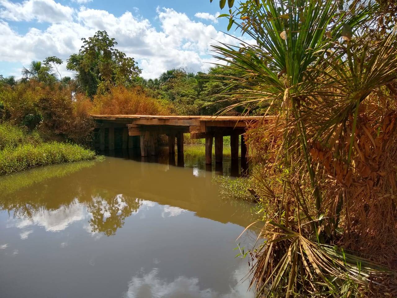 Agricultora denuncia ponte caindo aos pedaços em área rural e pede providências em Cerejeiras: “vai cair”