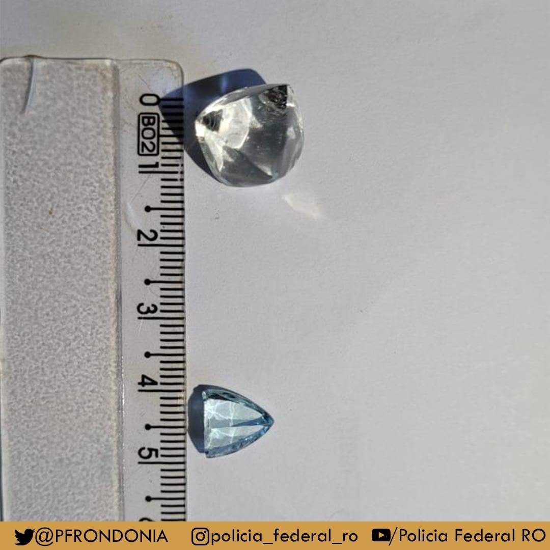 Em operação contra garimpo em terras indígenas, PF prende dois e apreende pedras de diamante em Rondônia