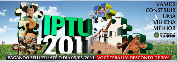 IPTU que for pago até 5 de março em cota única terá desconto de 30%