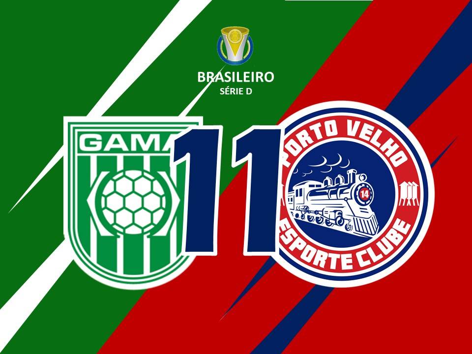 Com gols nos minutos finais da partida, Gama e Porto Velho empatam em 1x1 no Mané Garrincha