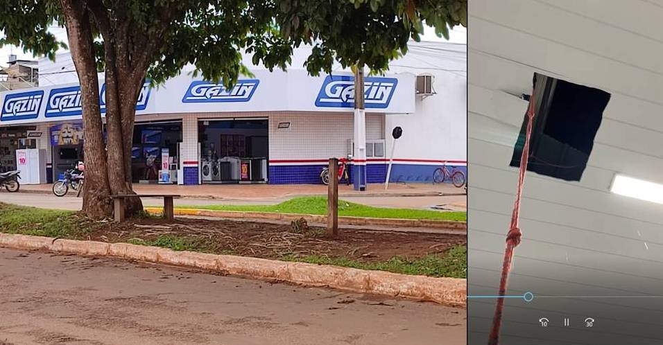 VÍDEO: ladrões entram pelo telhado de loja de eletrodoméstico em Vilhena; dois televisores foram encontrados no forro