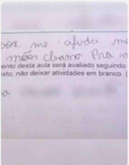 Menino de 08 anos comove Rondônia ao deixar recado em prova escolar: “por favor, me ajuda, meu pai bate na minha mãe”