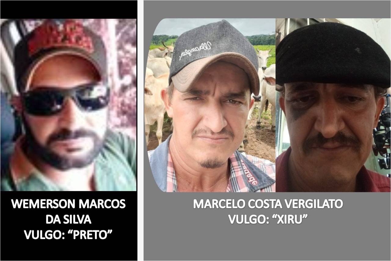 Polícia Civil divulga fotos de envolvidos em chacina que deixou fazendeiro, esposa e 3 empregados mortos na área rural em Vilhena