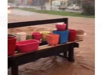ASSISTA: vídeos viralizam no WhatsApp após temporal provocar alagamentos de casas e comércios em Colorado do Oeste