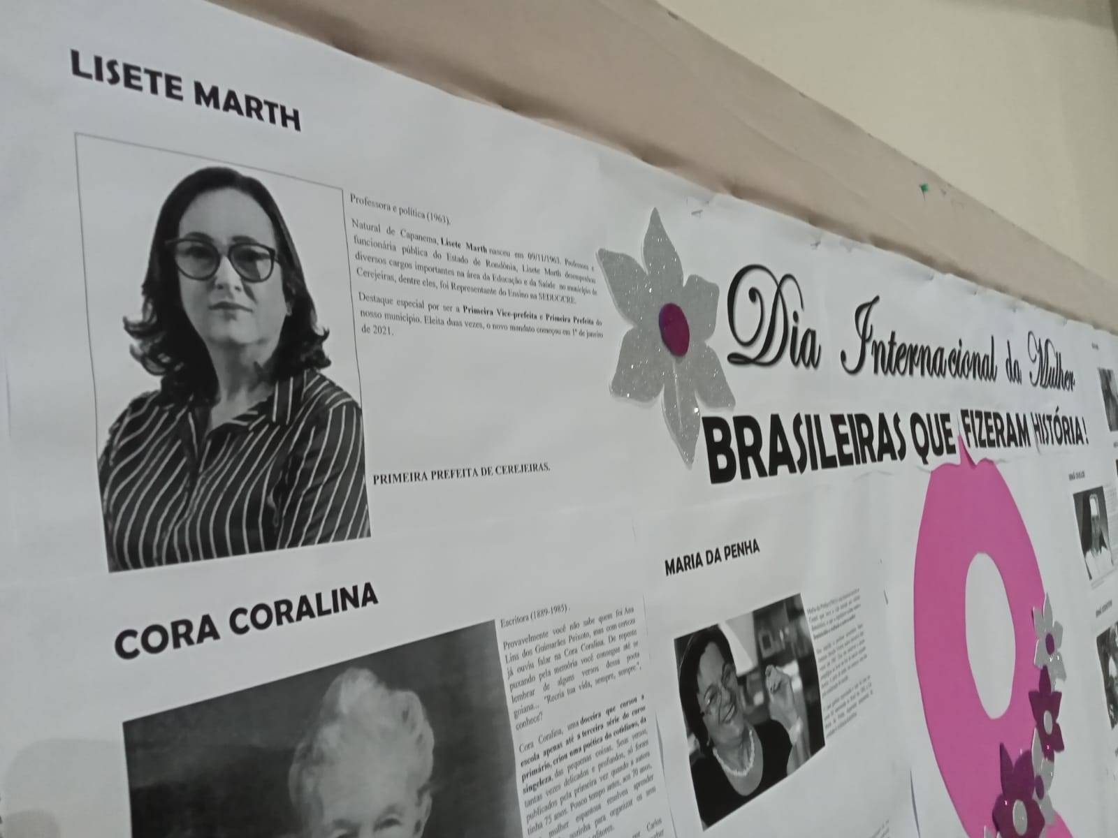 Homenageada em mural de escola, prefeita licenciada de Cerejeiras tem história de lutas e, hoje, inspira mulheres no município