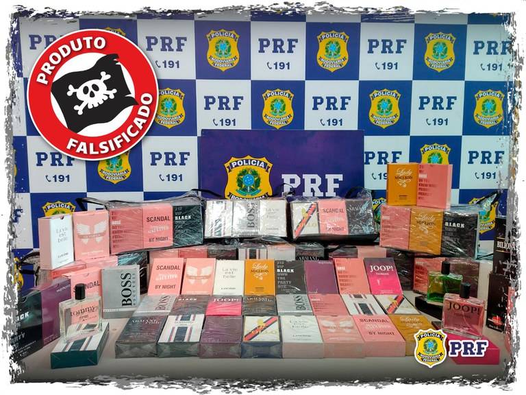 Em duas abordagens na BR 364, em Vilhena, agentes da PRF apreendem perfumes e calçados falsificados