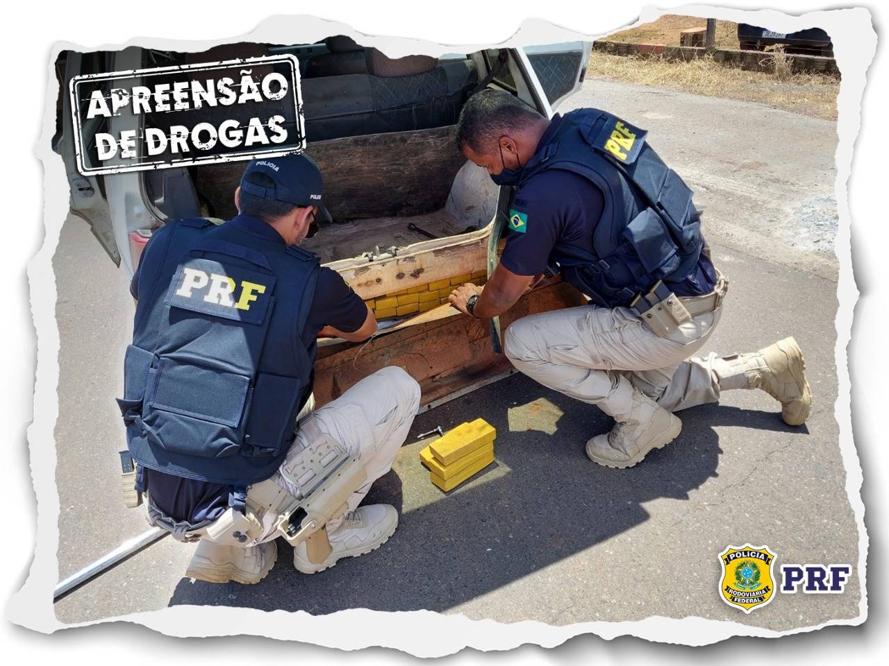 PRF de Vilhena apreende mais de 86 kg de maconha e prende rapaz de 25 anos que estava de carona em caminhão-guincho